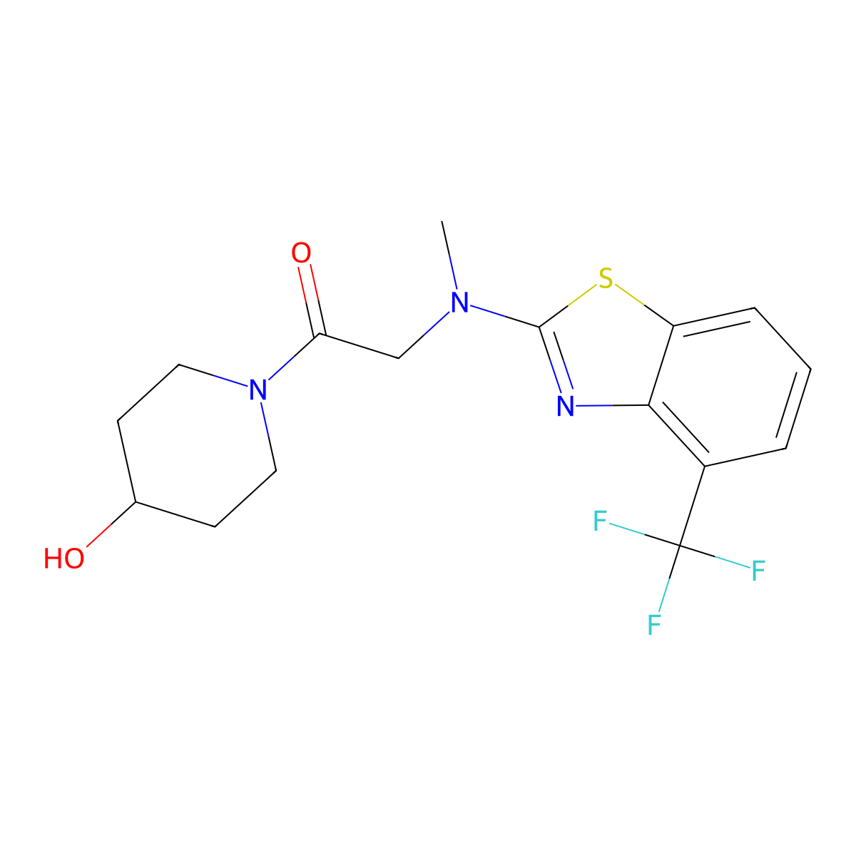 1-(4-Hydroxypiperidin-1-yl)-2-(methyl(4-(trifluoromethyl)benzo[d]thiazol-2-yl)amino)ethanone molecular structure, CAS 1396854-27-5