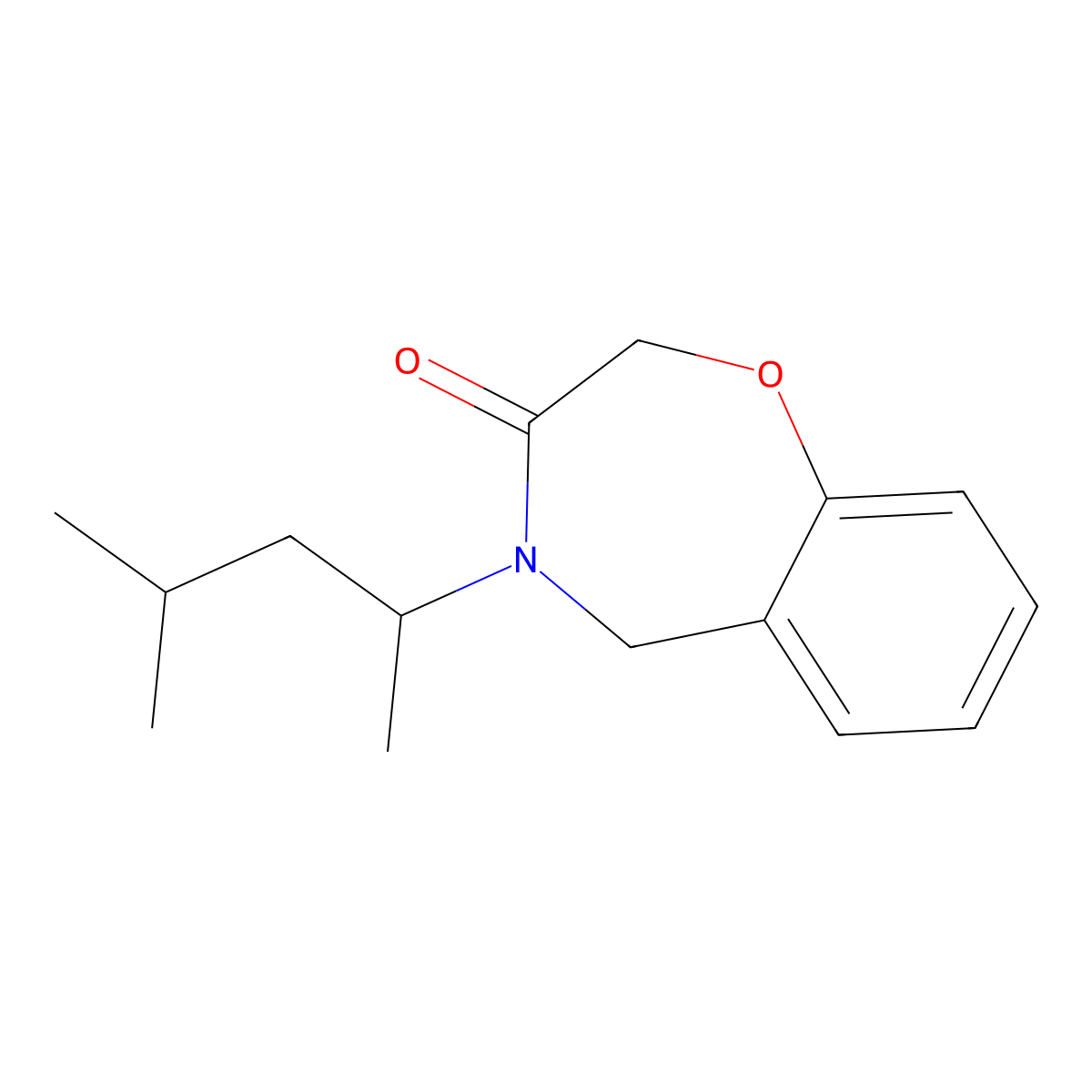 4-(1,3-dimethylbutyl)-4,5-dihydro-1,4-benzoxazepin-3(2H)-one molecular structure, CAS 1396854-30-0