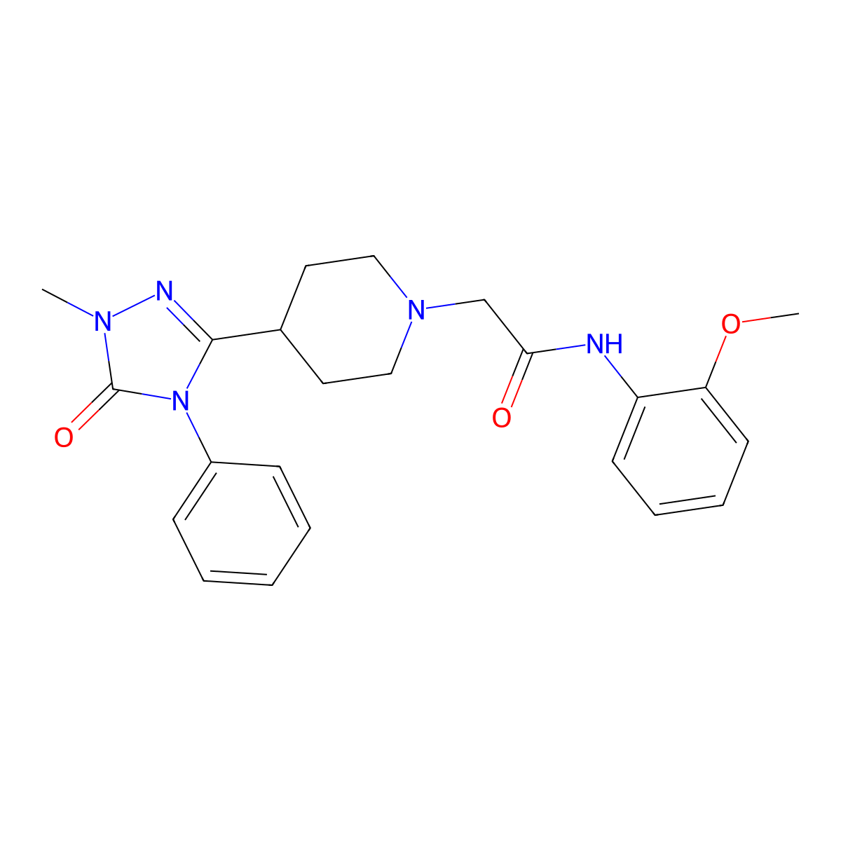 N-(2-methoxyphenyl)-2-[4-(1-methyl-5-oxo-4-phenyl-4,5-dihydro-1H-1,2,4-triazol-3-yl)piperidin-1-yl]acetamide molecular structure, CAS 1396854-31-1