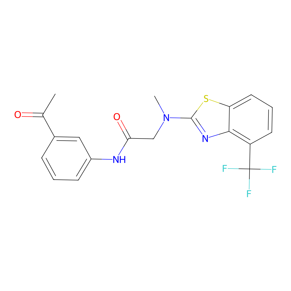 N-(3-acetylphenyl)-2-(methyl(4-(trifluoromethyl)benzo[d]thiazol-2-yl)amino)acetamide molecular structure, CAS 1396854-33-3