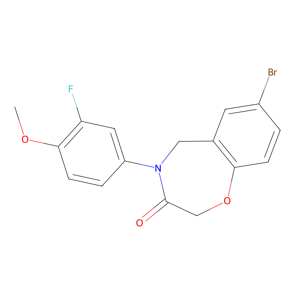 7-bromo-4-(3-fluoro-4-methoxyphenyl)-4,5-dihydro-1,4-benzoxazepin-3(2H)-one molecular structure, CAS 1396854-37-7