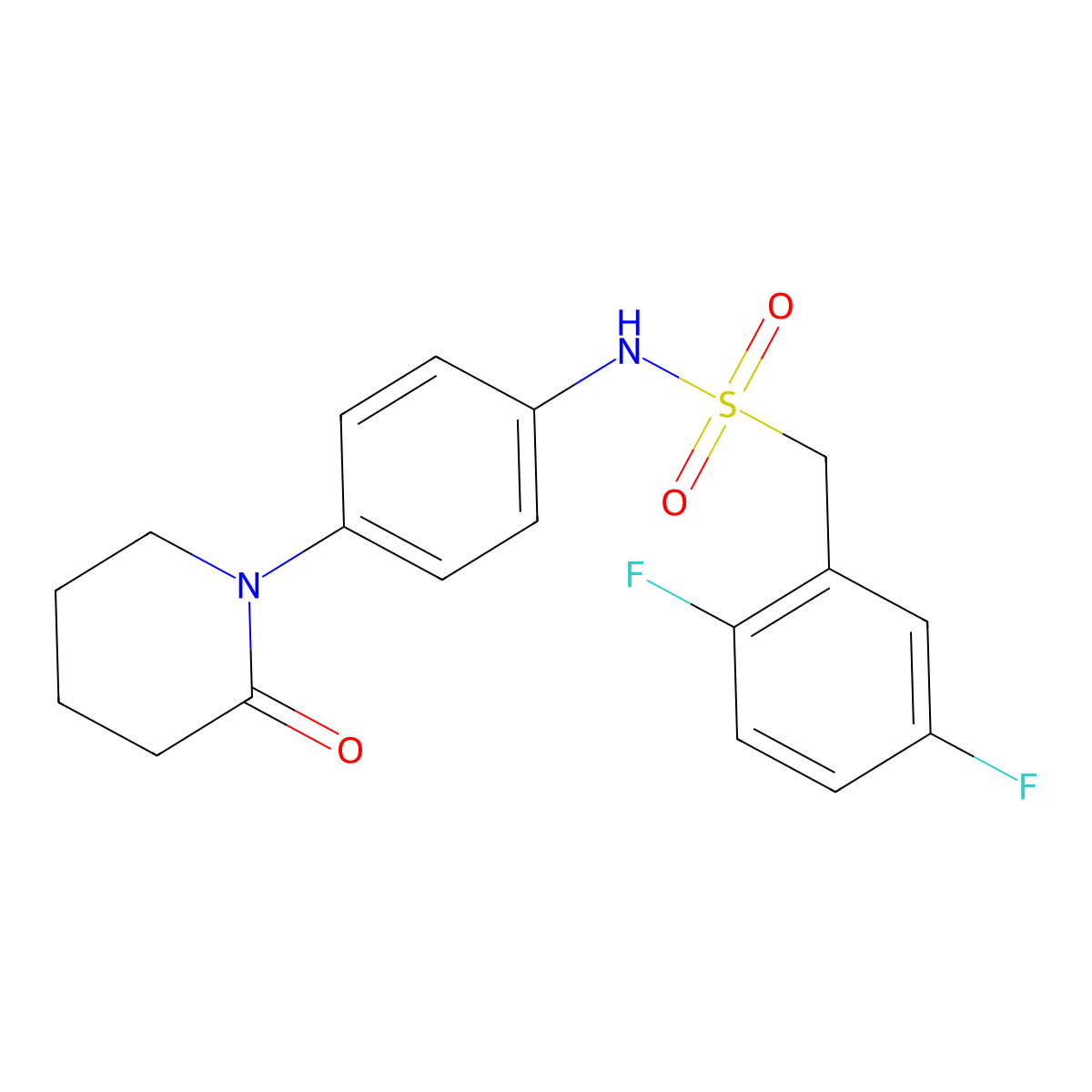 1-(2,5-difluorophenyl)-N-[4-(2-oxopiperidin-1-yl)phenyl]methanesulfonamide molecular structure, CAS 1396854-42-4
