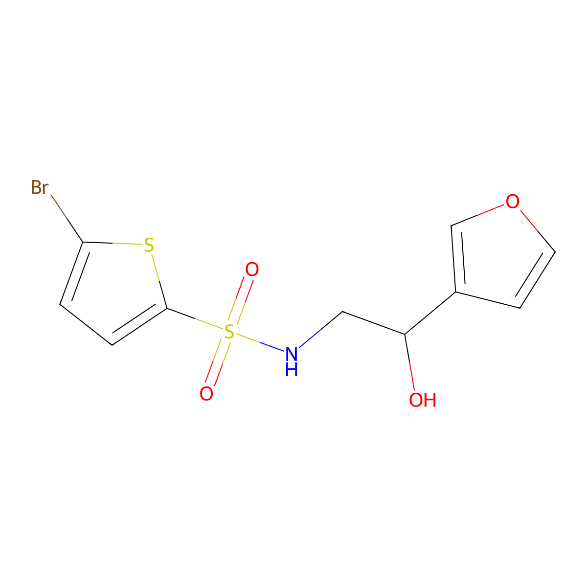 5-bromo-N-[2-(furan-3-yl)-2-hydroxyethyl]thiophene-2-sulfonamide molecular structure, CAS 1396854-43-5