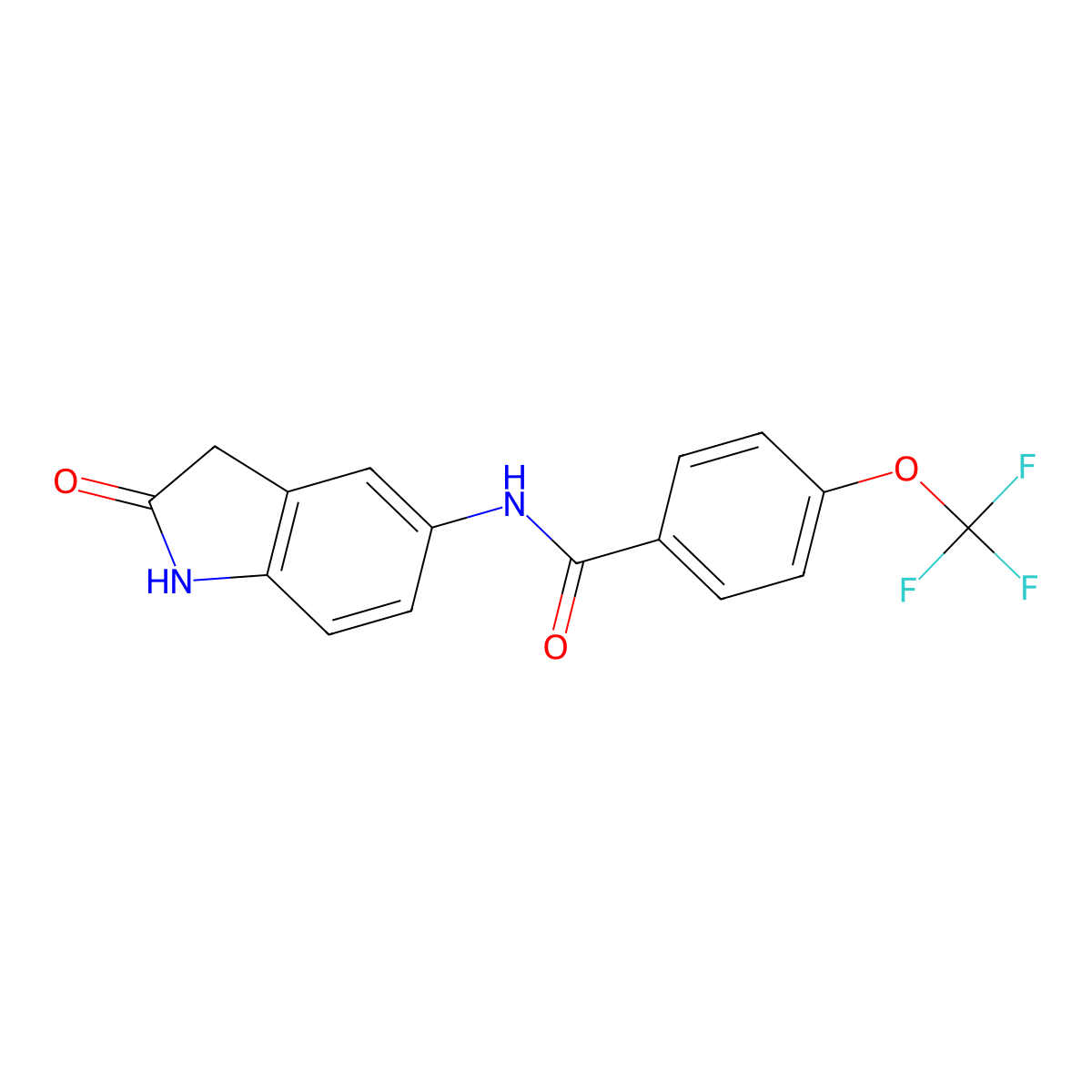 N-(2-oxoindolin-5-yl)-4-(trifluoromethoxy)benzamide molecular structure, CAS 1396854-48-0
