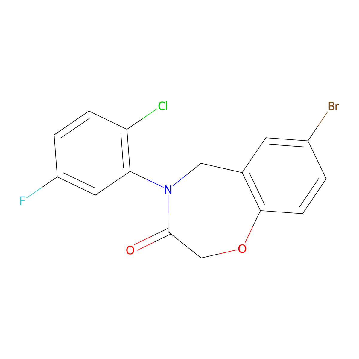 7-bromo-4-(2-chloro-5-fluorophenyl)-4,5-dihydro-1,4-benzoxazepin-3(2H)-one molecular structure, CAS 1396854-54-8