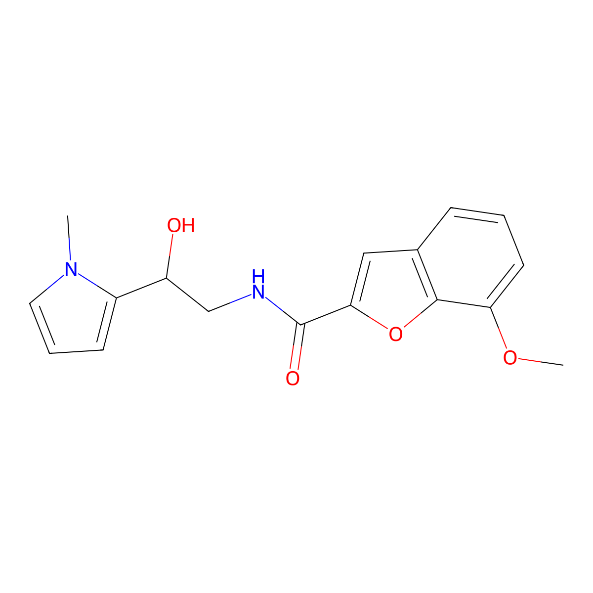 N-(2-hydroxy-2-(1-methyl-1H-pyrrol-2-yl)ethyl)-7-methoxybenzofuran-2-carboxamide molecular structure, CAS 1396854-60-6