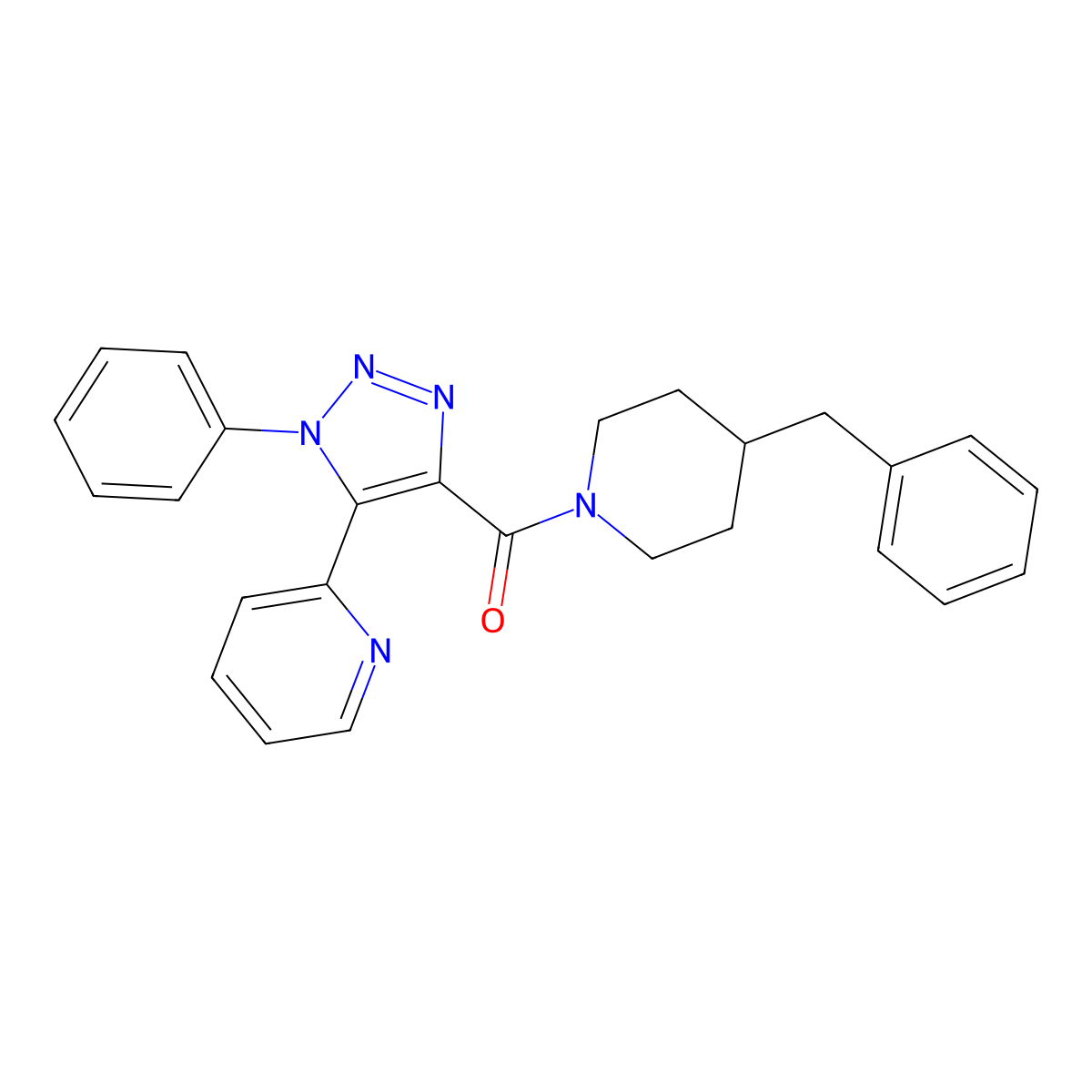 2-{4-[(4-benzylpiperidin-1-yl)carbonyl]-1-phenyl-1H-1,2,3-triazol-5-yl}pyridine molecular structure, CAS 1396854-61-7