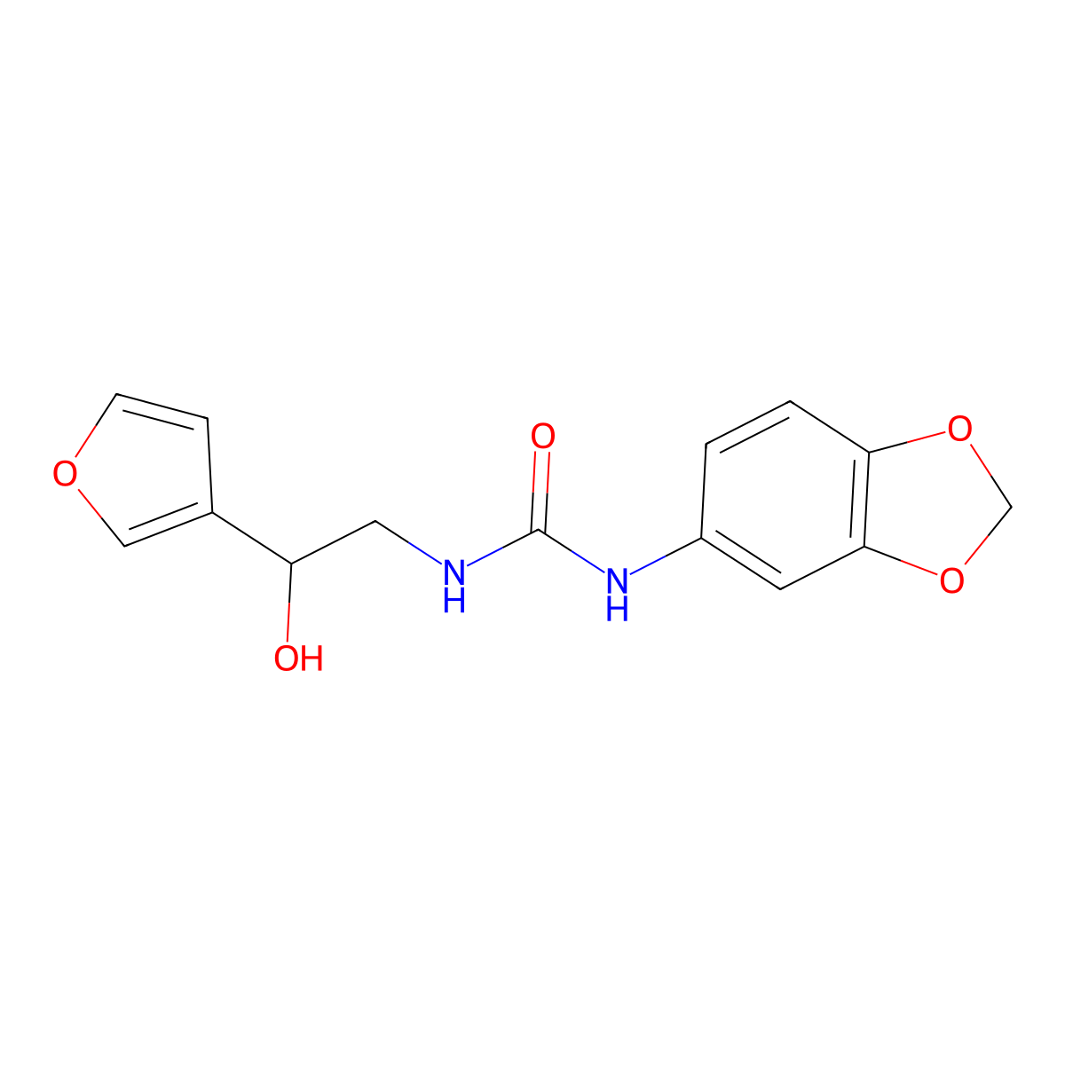 1-(Benzo[d][1,3]dioxol-5-yl)-3-(2-(furan-3-yl)-2-hydroxyethyl)urea molecular structure, CAS 1396854-62-8