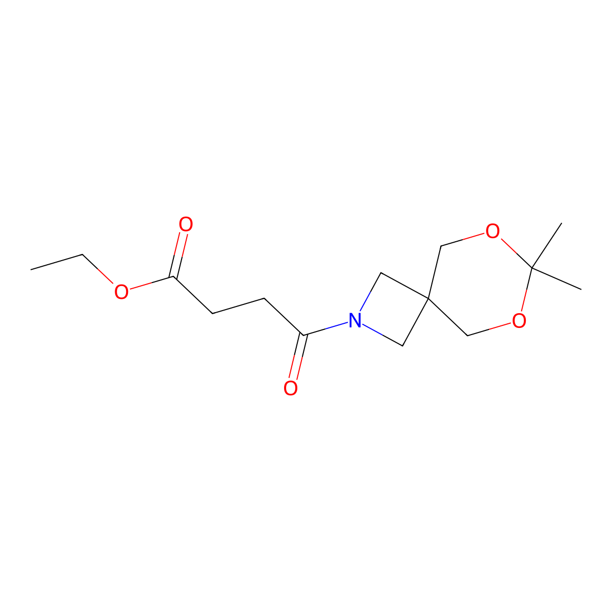 Ethyl 4-(7,7-dimethyl-6,8-dioxa-2-azaspiro[3.5]nonan-2-yl)-4-oxobutanoate molecular structure, CAS 1396854-63-9
