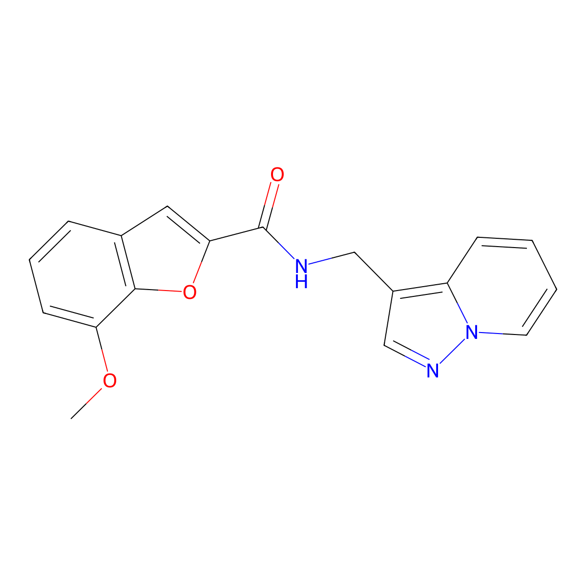 7-methoxy-N-(pyrazolo[1,5-a]pyridin-3-ylmethyl)benzofuran-2-carboxamide molecular structure, CAS 1396854-73-1