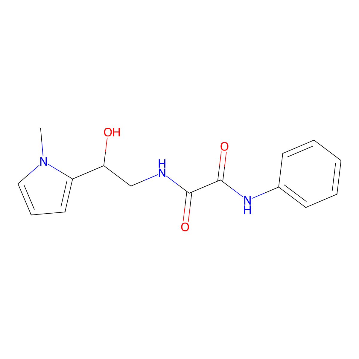 N1-(2-hydroxy-2-(1-methyl-1H-pyrrol-2-yl)ethyl)-N2-phenyloxalamide molecular structure, CAS 1396854-75-3