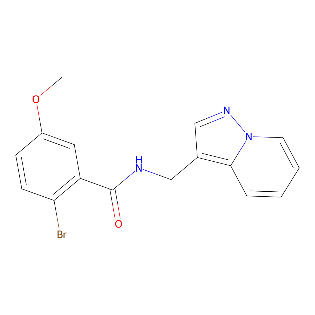 2-bromo-5-methoxy-N-(pyrazolo[1,5-a]pyridin-3-ylmethyl)benzamide molecular structure, CAS 1396854-81-1