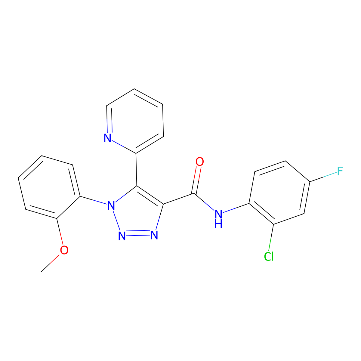 N-(2-chloro-4-fluorophenyl)-1-(2-methoxyphenyl)-5-(pyridin-2-yl)-1H-1,2,3-triazole-4-carboxamide molecular structure, CAS 1396854-92-4