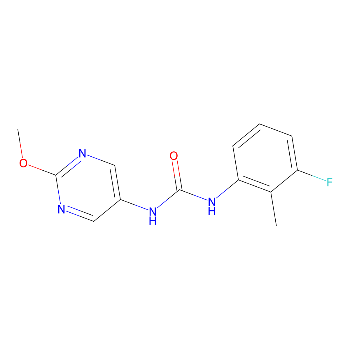 1-(3-Fluoro-2-methylphenyl)-3-(2-methoxypyrimidin-5-yl)urea molecular structure, CAS 1396854-98-0