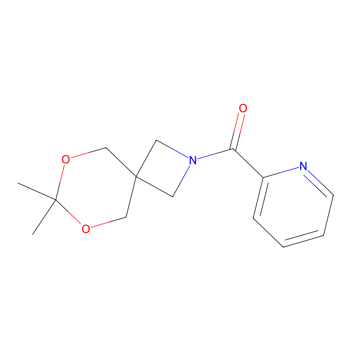 (7,7-Dimethyl-6,8-dioxa-2-azaspiro[3.5]nonan-2-yl)(pyridin-2-yl)methanone molecular structure, CAS 1396854-99-1