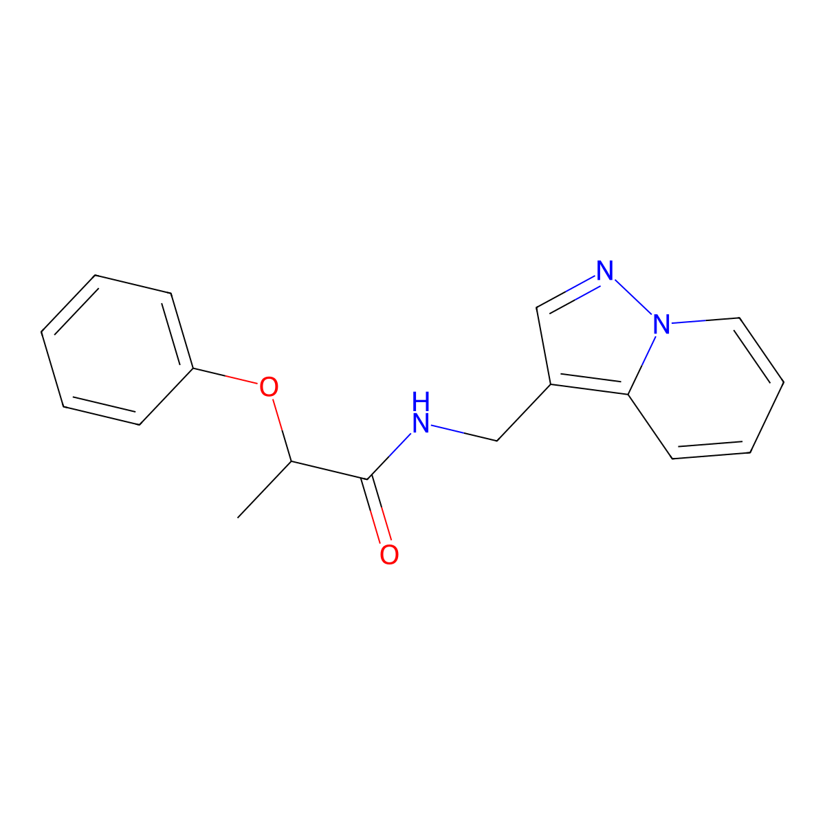 2-phenoxy-N-(pyrazolo[1,5-a]pyridin-3-ylmethyl)propanamide molecular structure, CAS 1396855-00-7