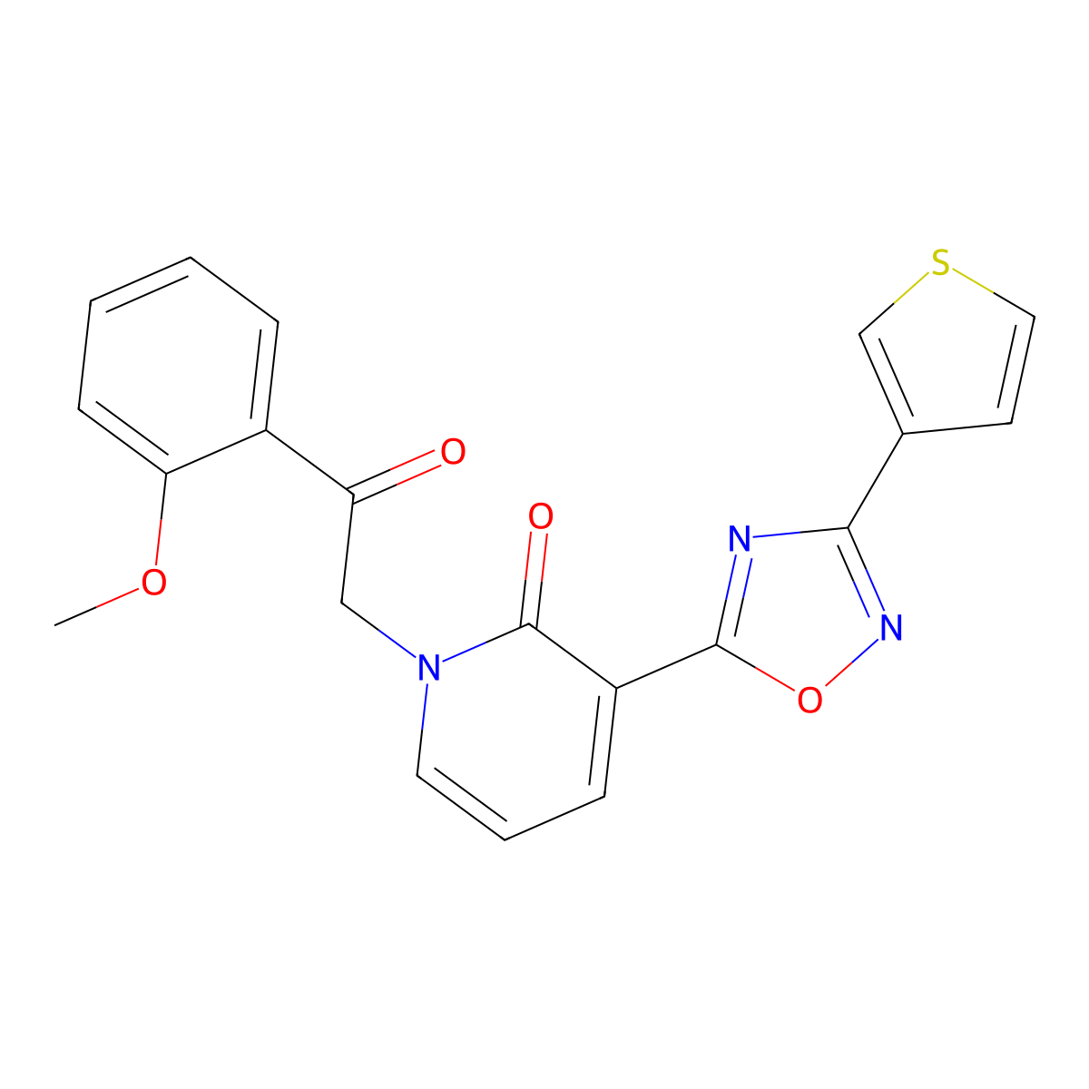 1-(2-(2-methoxyphenyl)-2-oxoethyl)-3-(3-(thiophen-3-yl)-1,2,4-oxadiazol-5-yl)pyridin-2(1H)-one molecular structure, CAS 1396855-22-3