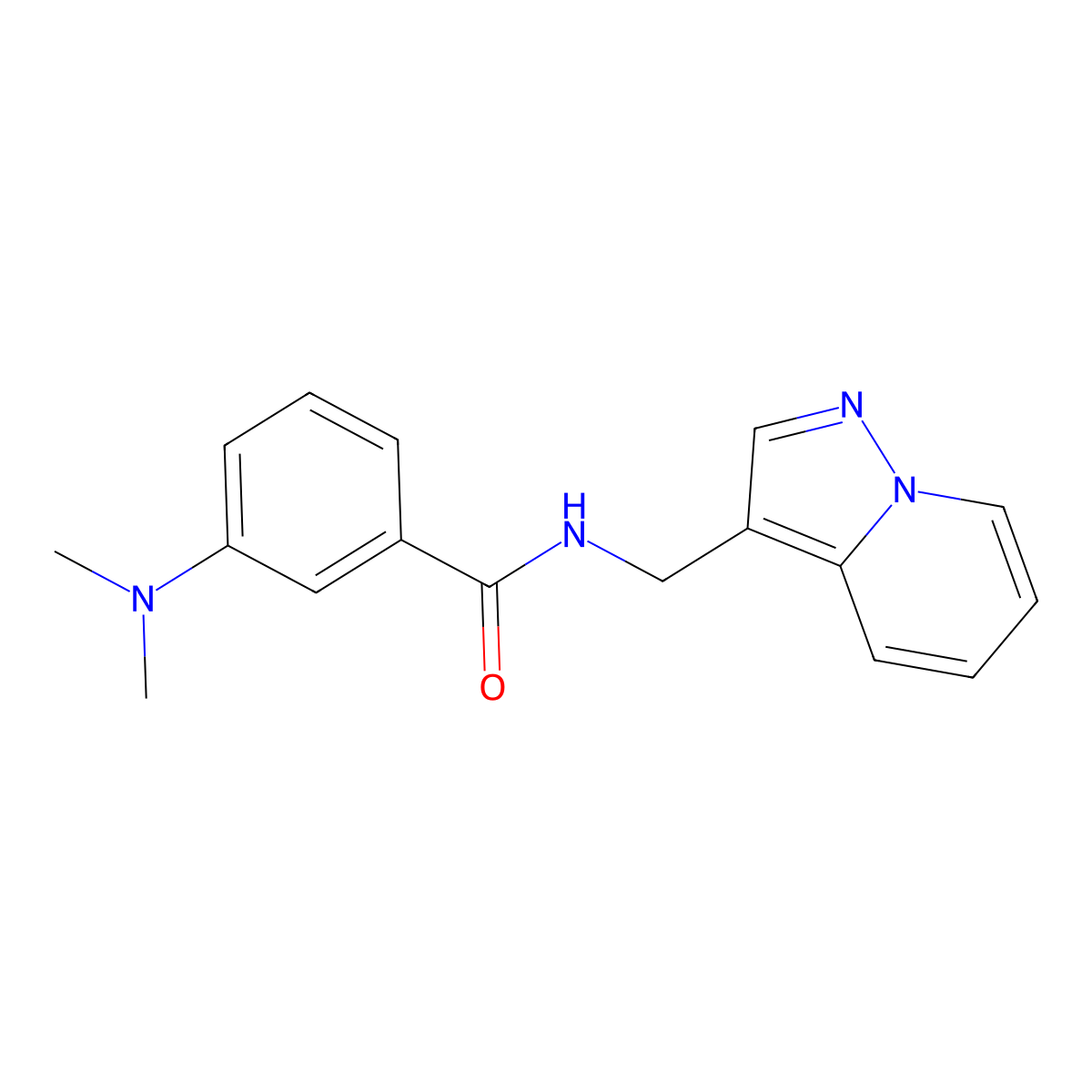 3-(dimethylamino)-N-(pyrazolo[1,5-a]pyridin-3-ylmethyl)benzamide molecular structure, CAS 1396855-24-5