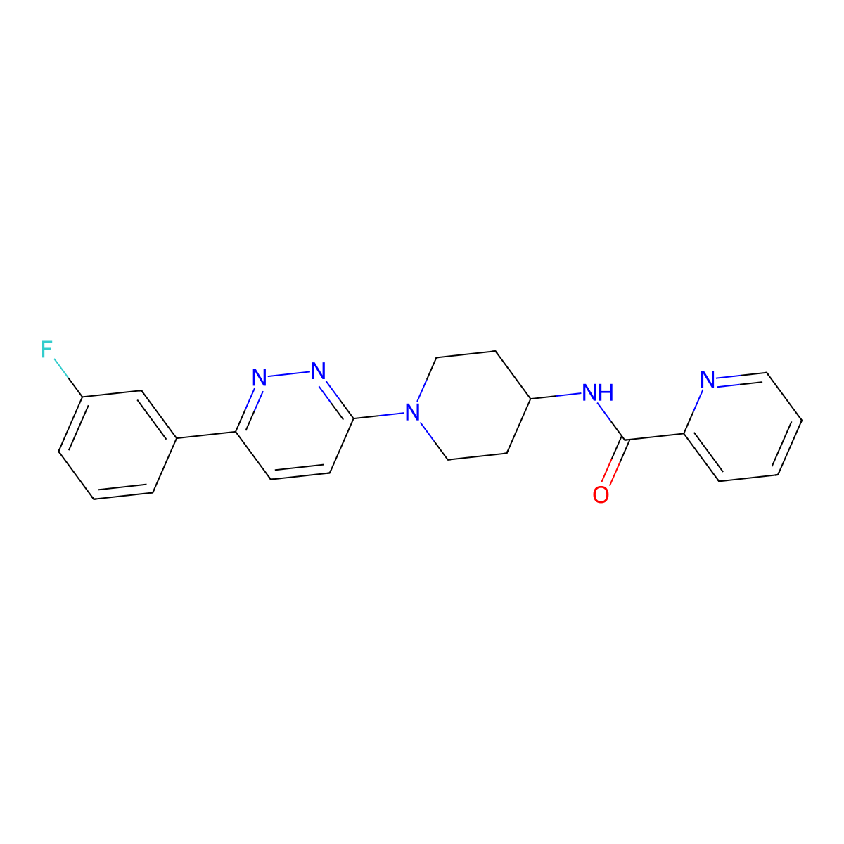 N-{1-[6-(3-fluorophenyl)pyridazin-3-yl]piperidin-4-yl}pyridine-2-carboxamide molecular structure, CAS 1396855-26-7