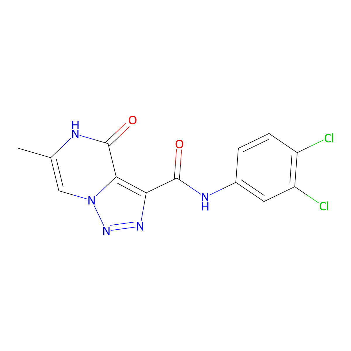N-(3,4-dichlorophenyl)-6-methyl-4-oxo-4,5-dihydro[1,2,3]triazolo[1,5-a]pyrazine-3-carboxamide molecular structure, CAS 1396855-41-6