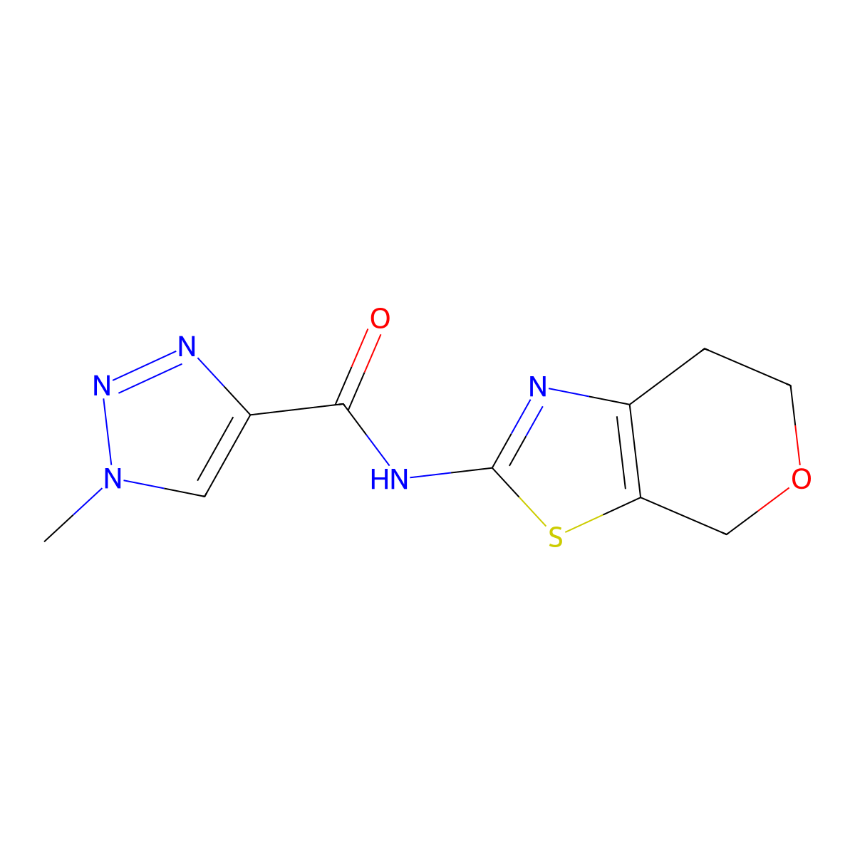 N-(6,7-dihydro-4H-pyrano[4,3-d]thiazol-2-yl)-1-methyl-1H-1,2,3-triazole-4-carboxamide molecular structure, CAS 1396855-56-3