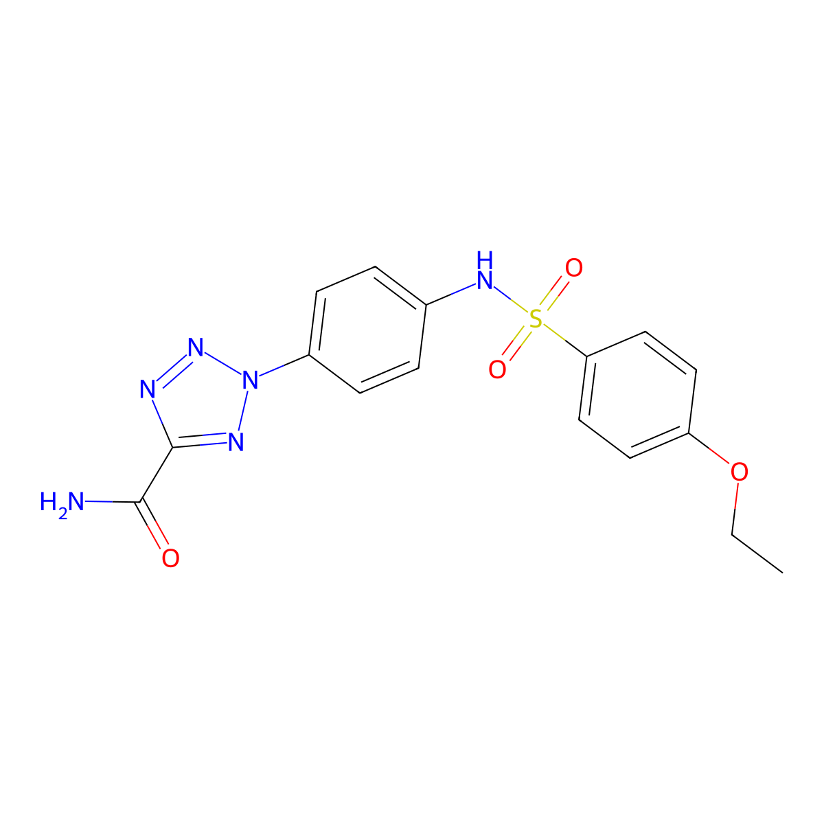 2-[4-(4-ethoxybenzenesulfonamido)phenyl]-2H-1,2,3,4-tetrazole-5-carboxamide molecular structure, CAS 1396855-57-4