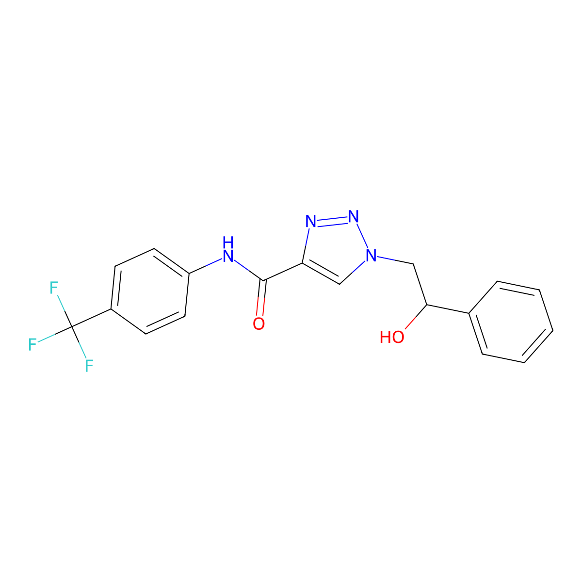 1-(2-hydroxy-2-phenylethyl)-N-[4-(trifluoromethyl)phenyl]-1H-1,2,3-triazole-4-carboxamide molecular structure, CAS 1396855-60-9