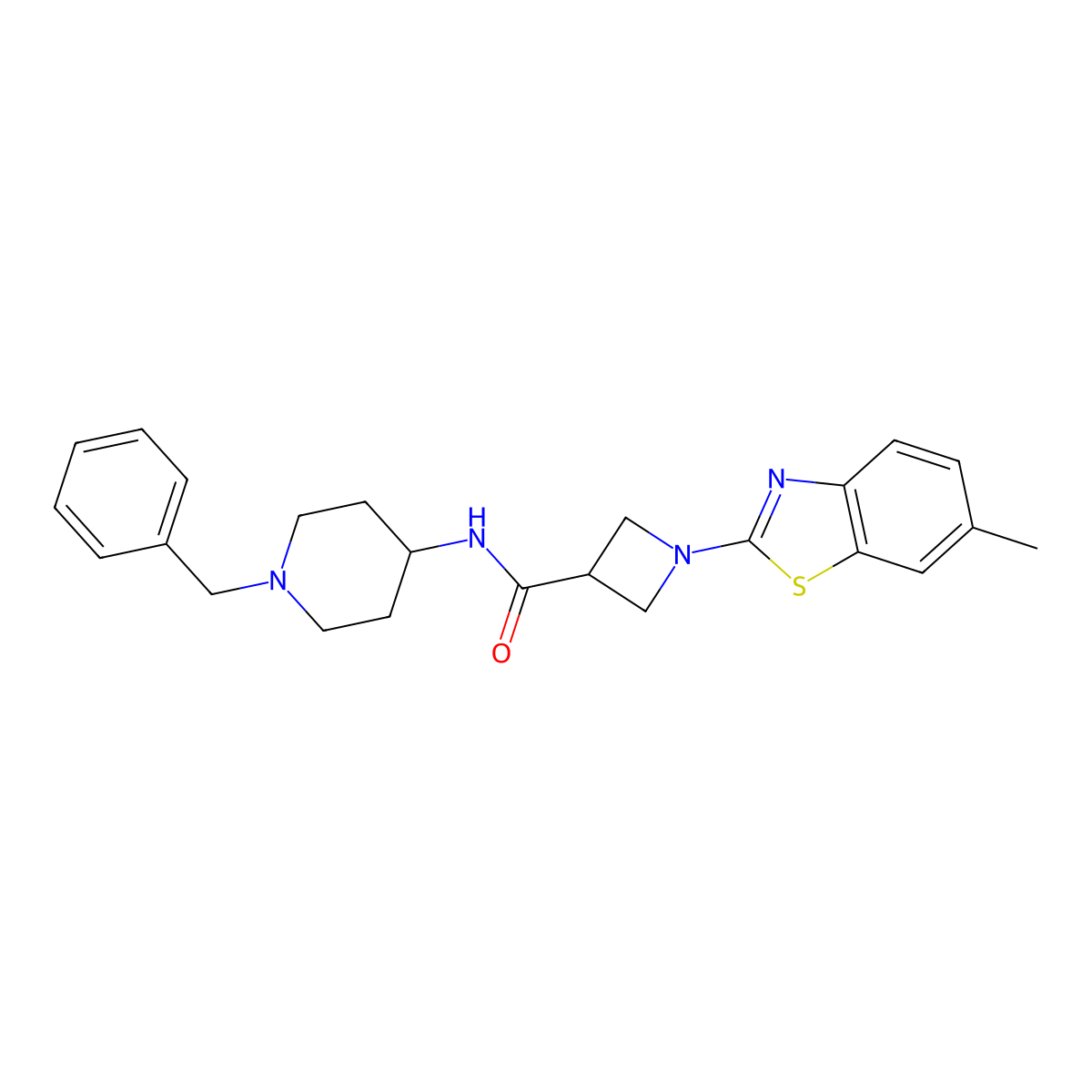 N-(1-benzylpiperidin-4-yl)-1-(6-methylbenzo[d]thiazol-2-yl)azetidine-3-carboxamide molecular structure, CAS 1396855-66-5