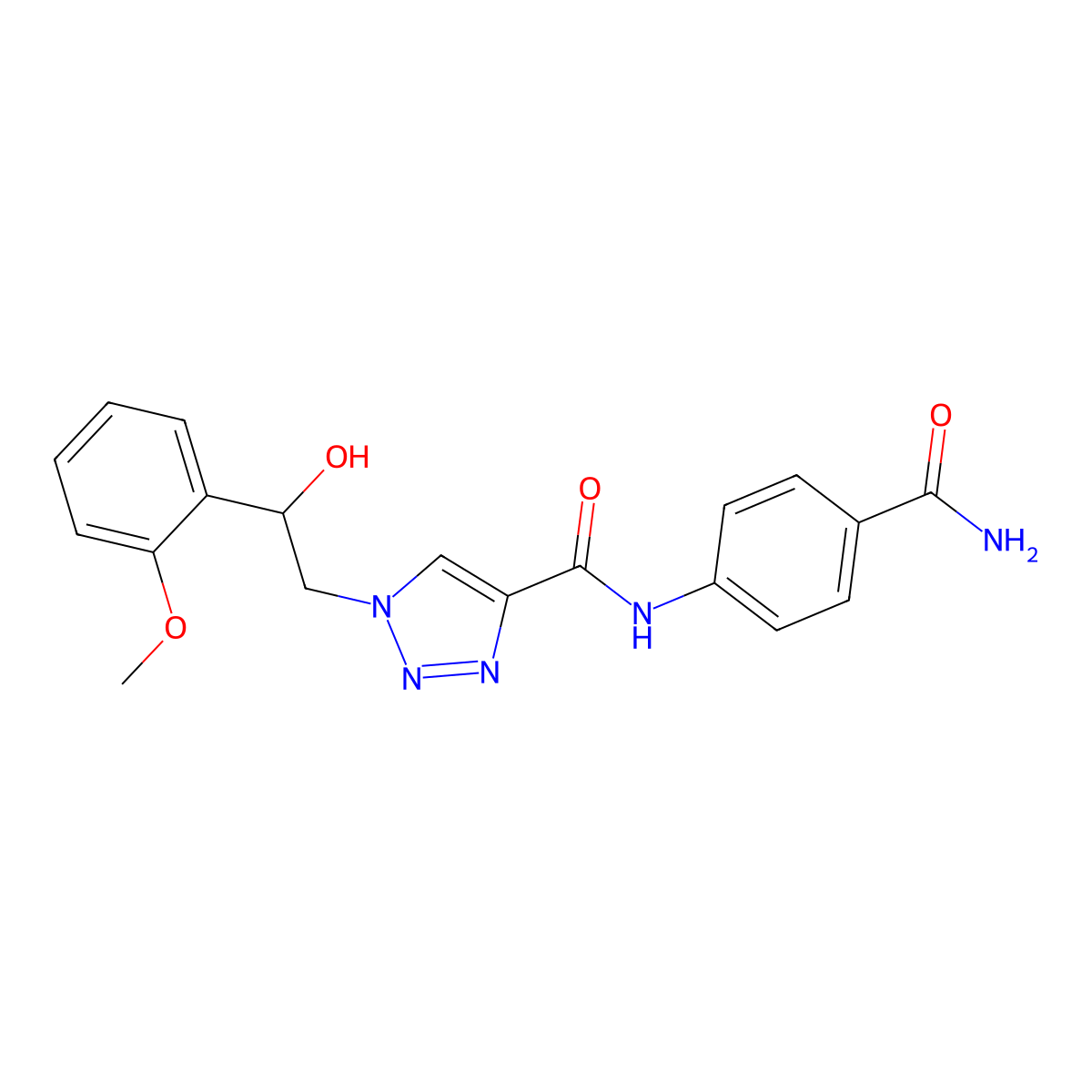 N-(4-carbamoylphenyl)-1-[2-hydroxy-2-(2-methoxyphenyl)ethyl]-1H-1,2,3-triazole-4-carboxamide molecular structure, CAS 1396855-76-7