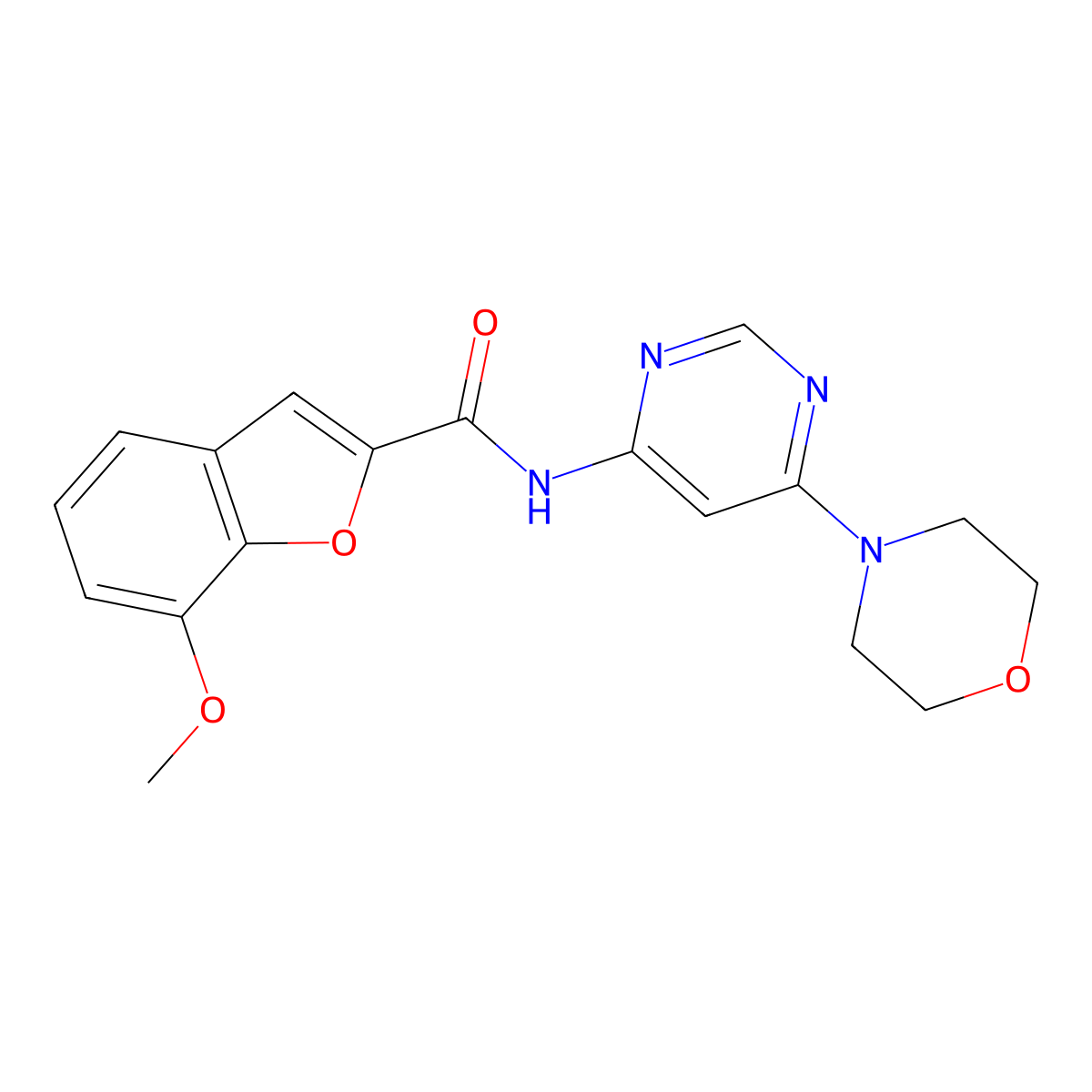 7-methoxy-N-(6-morpholinopyrimidin-4-yl)benzofuran-2-carboxamide molecular structure, CAS 1396855-81-4