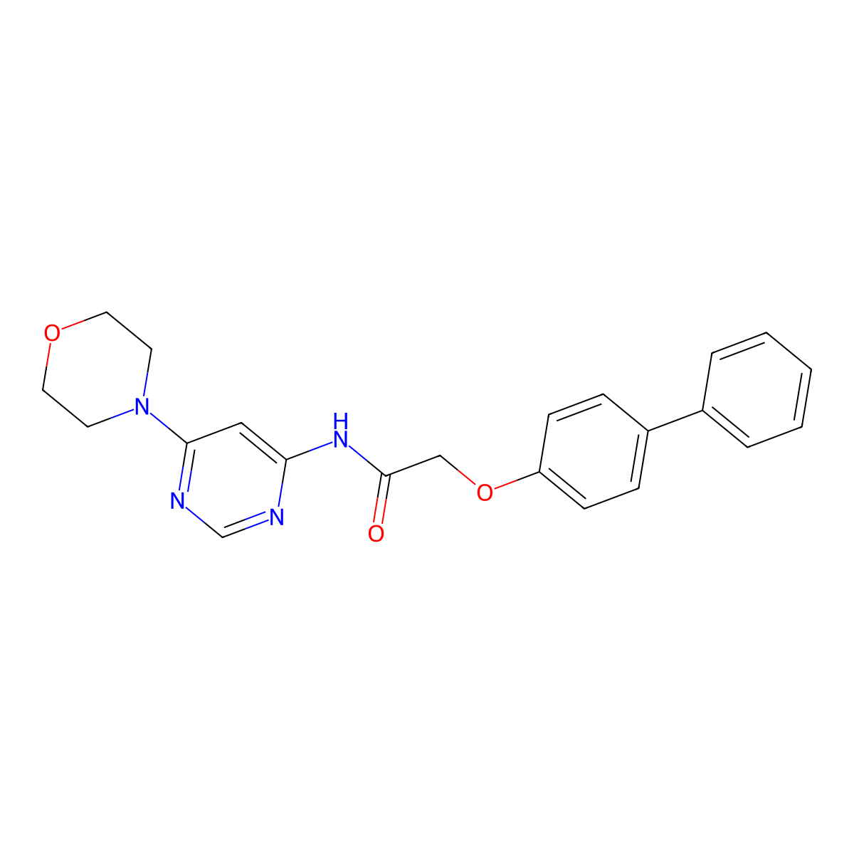 2-([1,1'-biphenyl]-4-yloxy)-N-(6-morpholinopyrimidin-4-yl)acetamide molecular structure, CAS 1396855-86-9