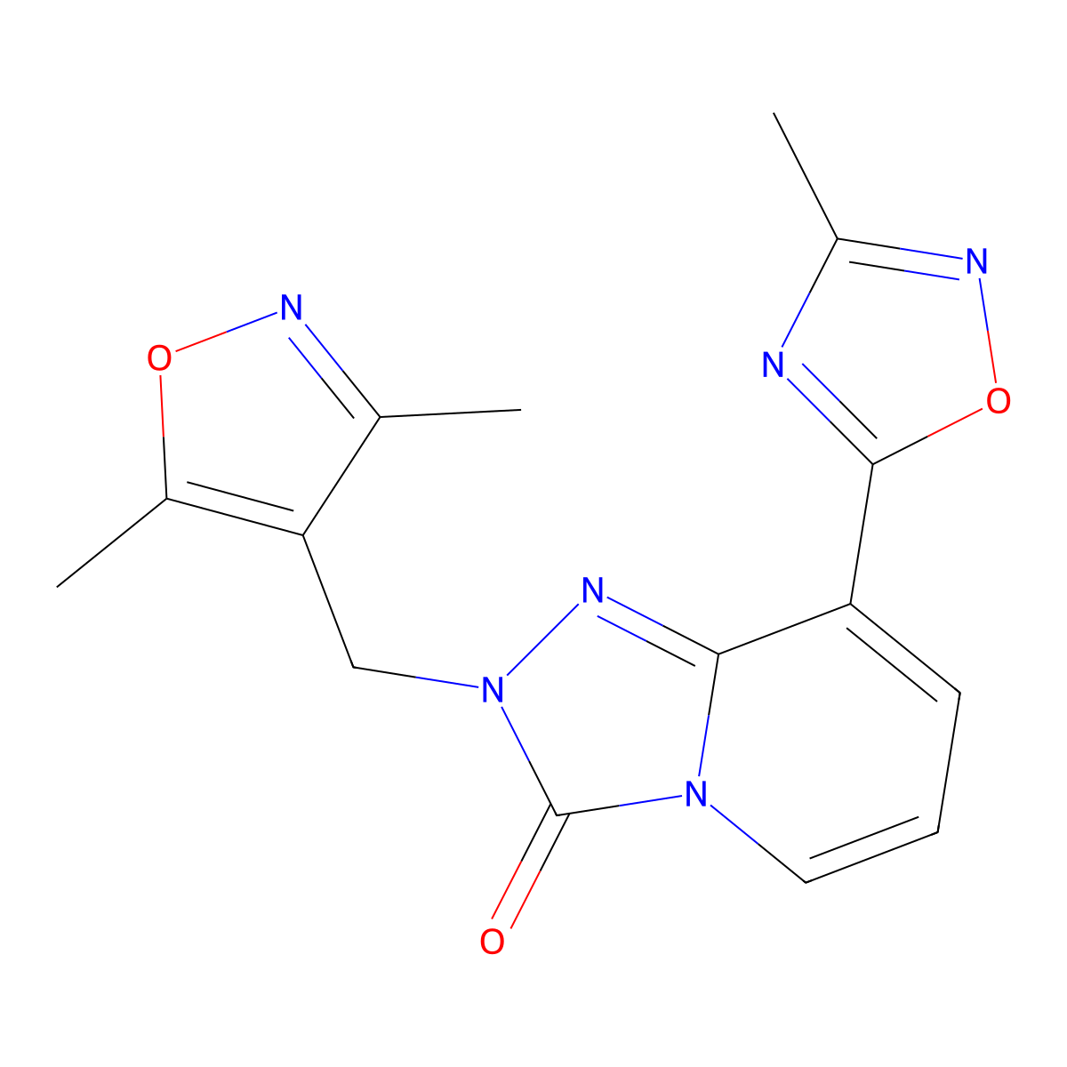 2-[(3,5-dimethylisoxazol-4-yl)methyl]-8-(3-methyl-1,2,4-oxadiazol-5-yl)[1,2,4]triazolo[4,3-a]pyridin-3(2H)-one molecular structure, CAS 1396855-87-0
