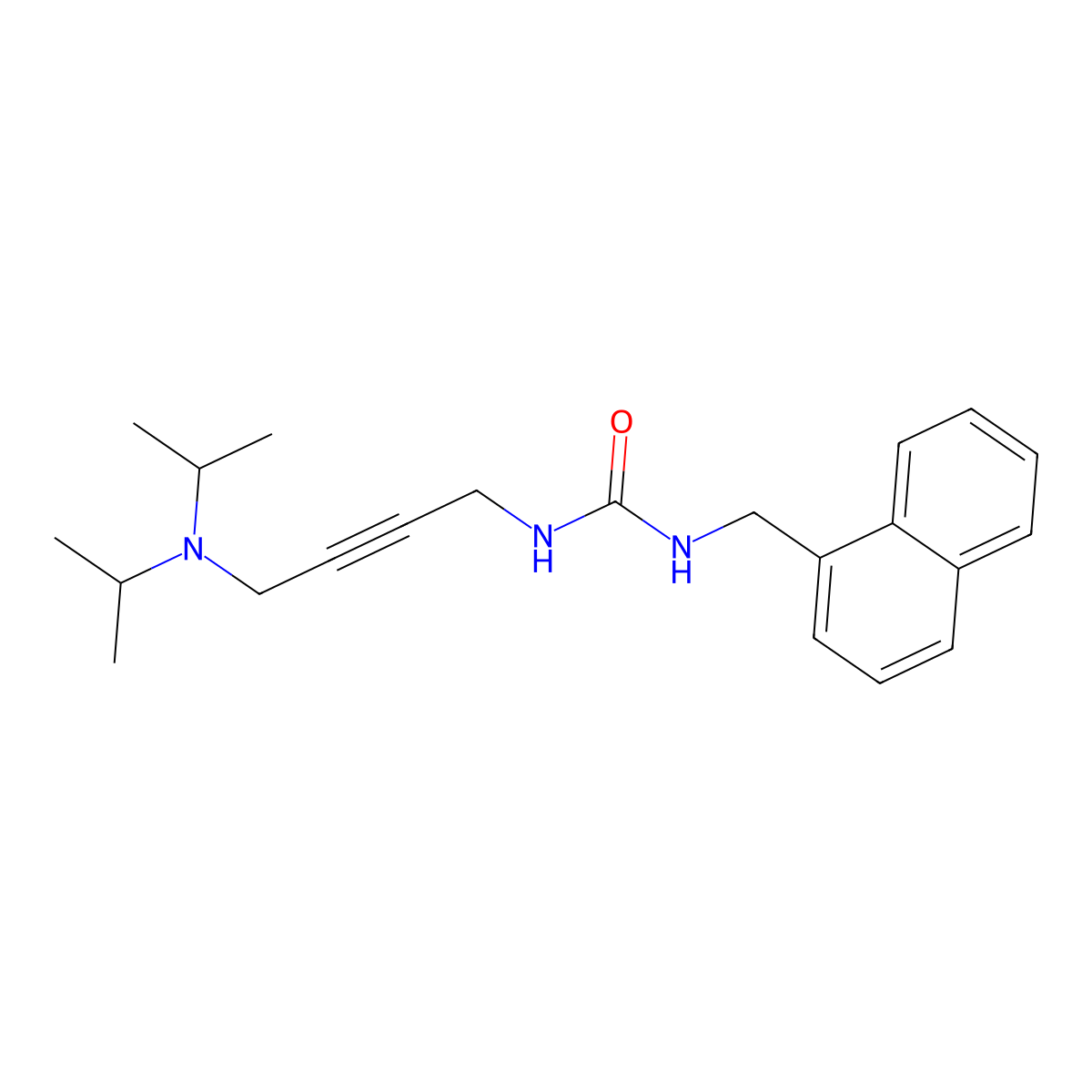 1-(4-(Diisopropylamino)but-2-yn-1-yl)-3-(naphthalen-1-ylmethyl)urea molecular structure, CAS 1396856-08-8