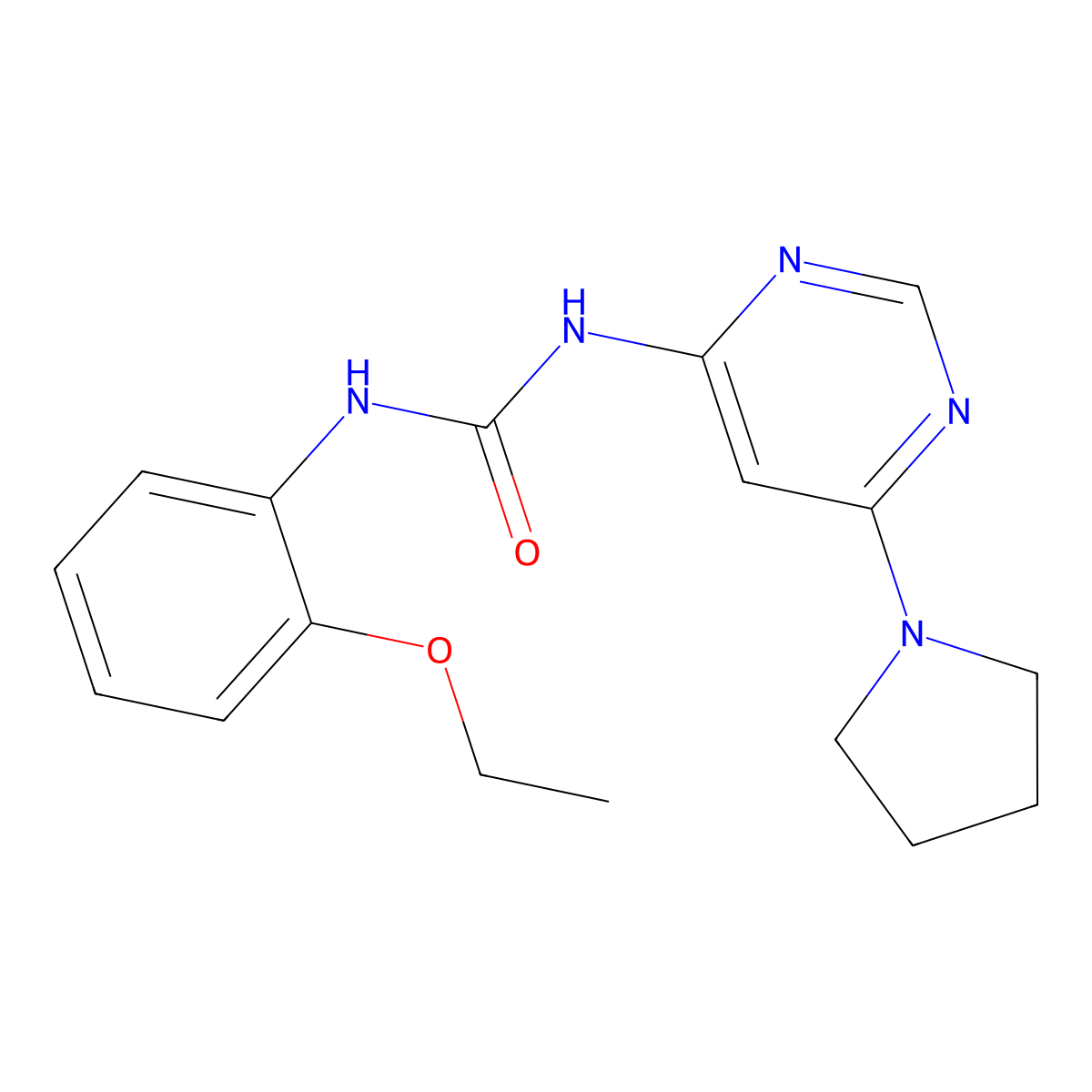 1-(2-Ethoxyphenyl)-3-(6-(pyrrolidin-1-yl)pyrimidin-4-yl)urea molecular structure, CAS 1396856-16-8