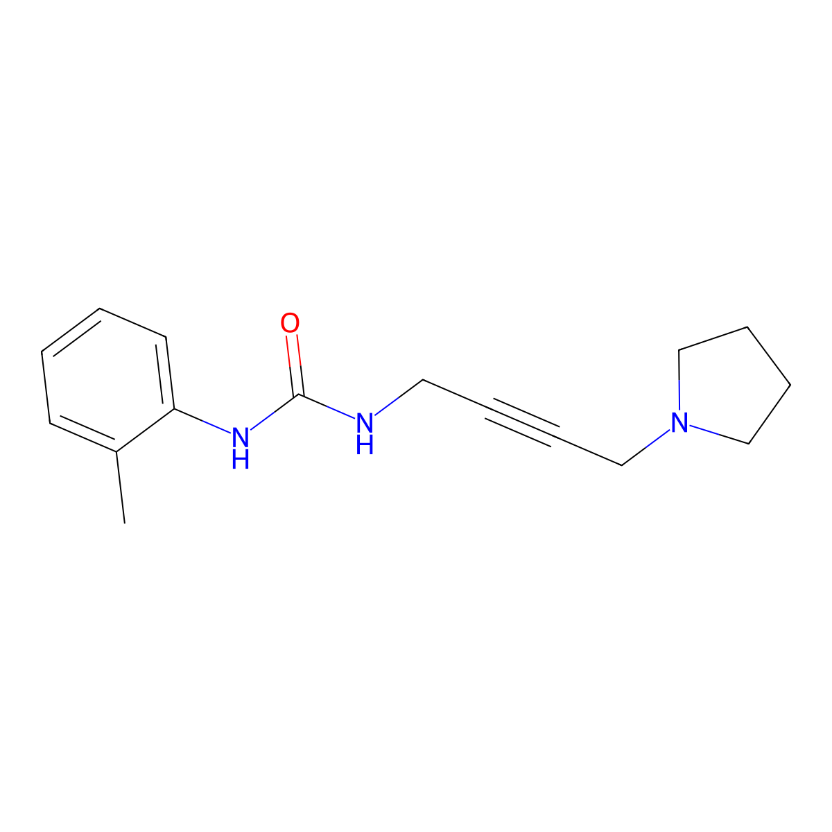1-(4-(Pyrrolidin-1-yl)but-2-yn-1-yl)-3-(o-tolyl)urea molecular structure, CAS 1396856-46-4