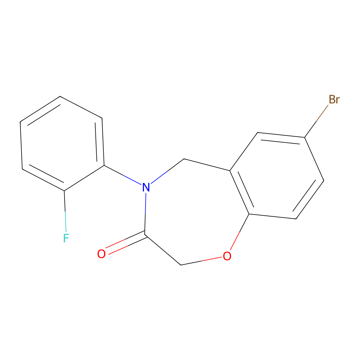 7-bromo-4-(2-fluorophenyl)-4,5-dihydro-1,4-benzoxazepin-3(2H)-one molecular structure, CAS 1396856-58-8