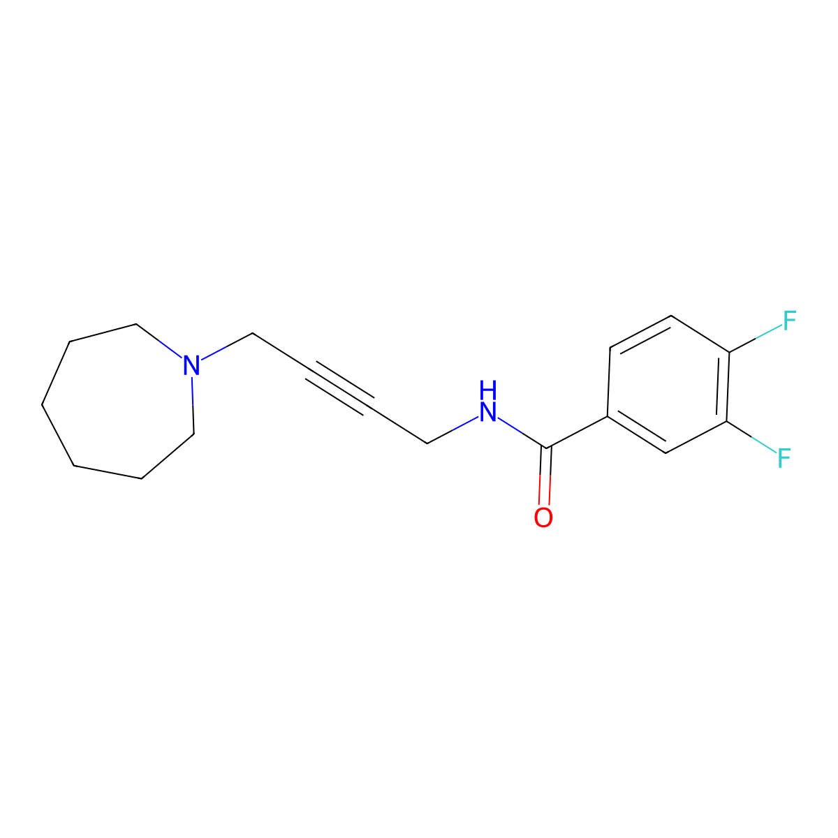 N-[4-(azepan-1-yl)but-2-yn-1-yl]-3,4-difluorobenzamide molecular structure, CAS 1396856-71-5
