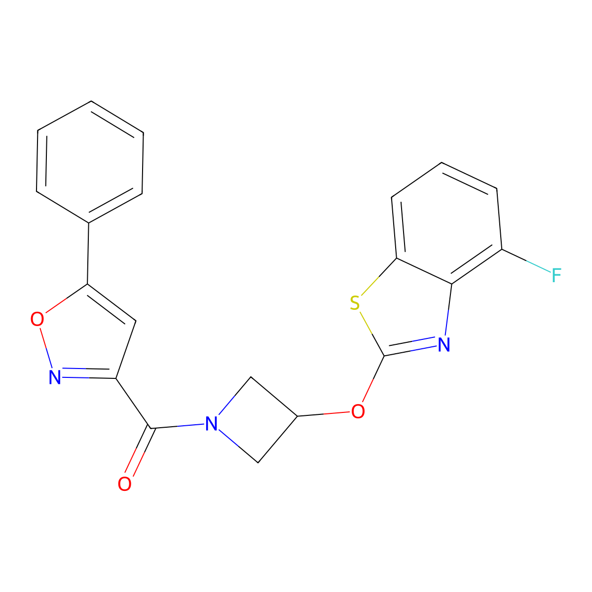 (3-((4-Fluorobenzo[d]thiazol-2-yl)oxy)azetidin-1-yl)(5-phenylisoxazol-3-yl)methanone molecular structure, CAS 1396856-72-6