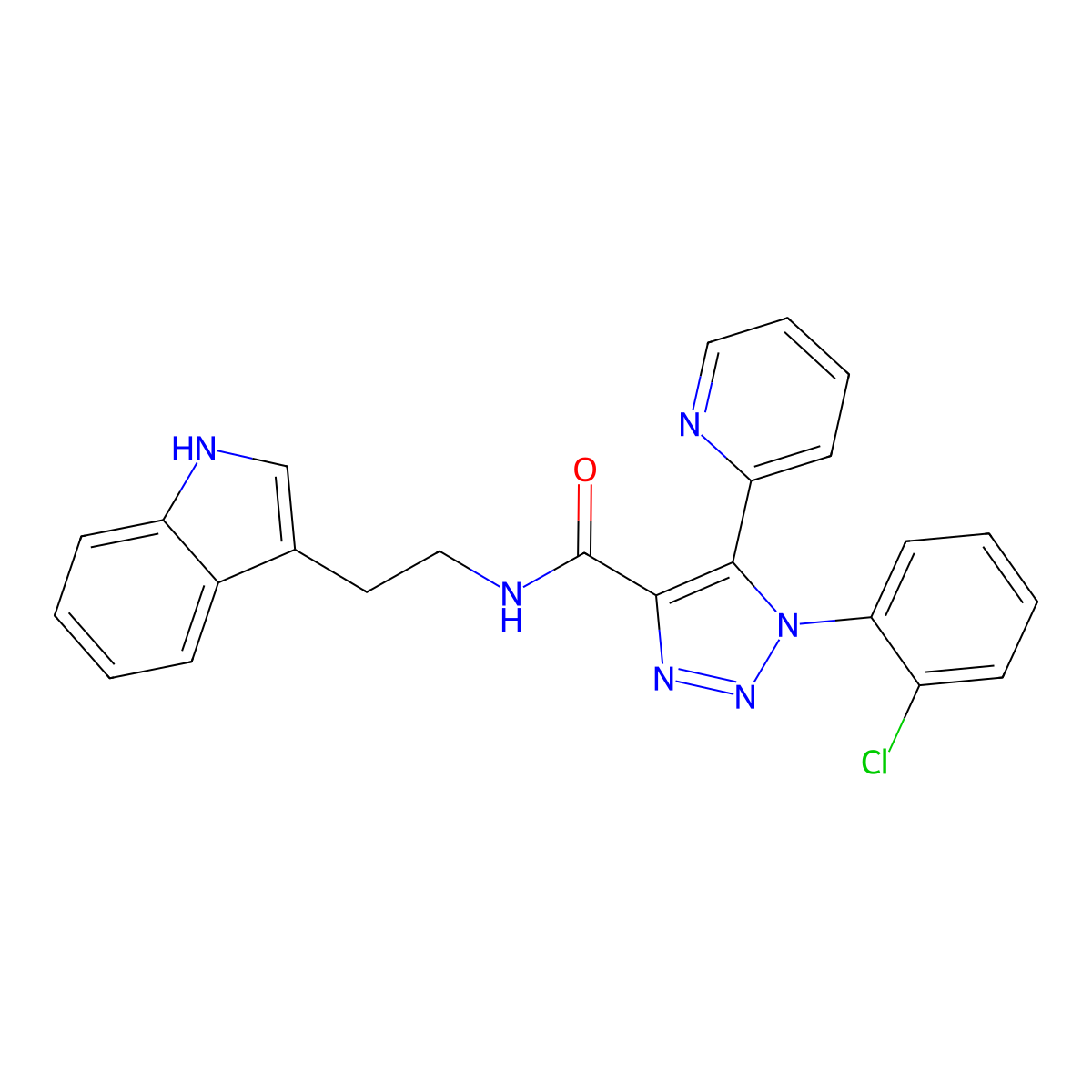 1-(2-chlorophenyl)-N-[2-(1H-indol-3-yl)ethyl]-5-pyridin-2-yl-1H-1,2,3-triazole-4-carboxamide molecular structure, CAS 1396856-73-7