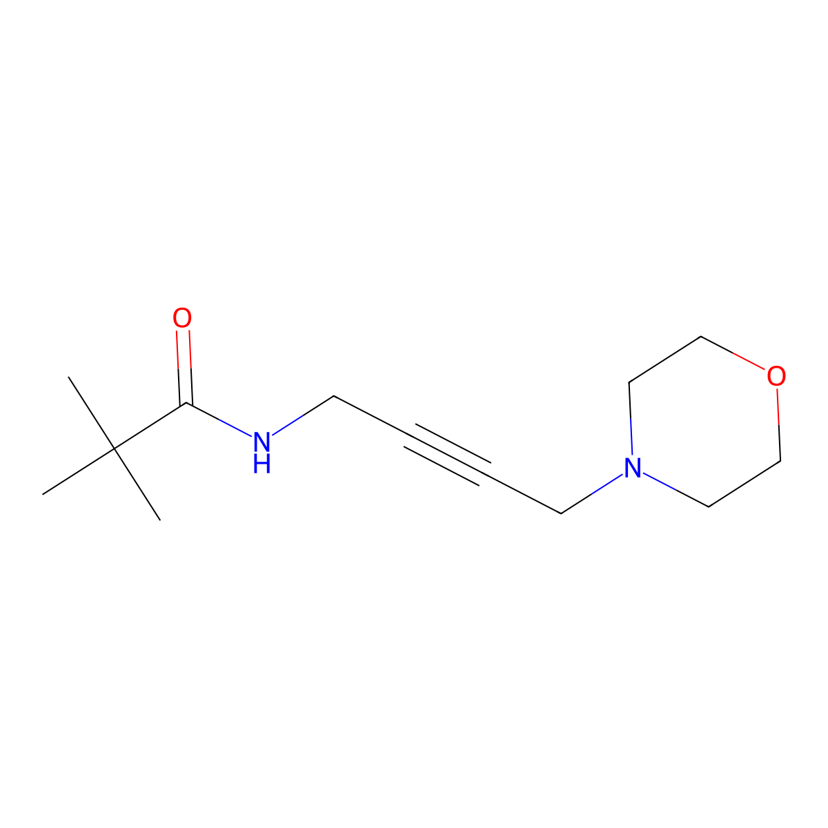 2,2-dimethyl-N-[4-(morpholin-4-yl)but-2-yn-1-yl]propanamide molecular structure, CAS 1396856-76-0