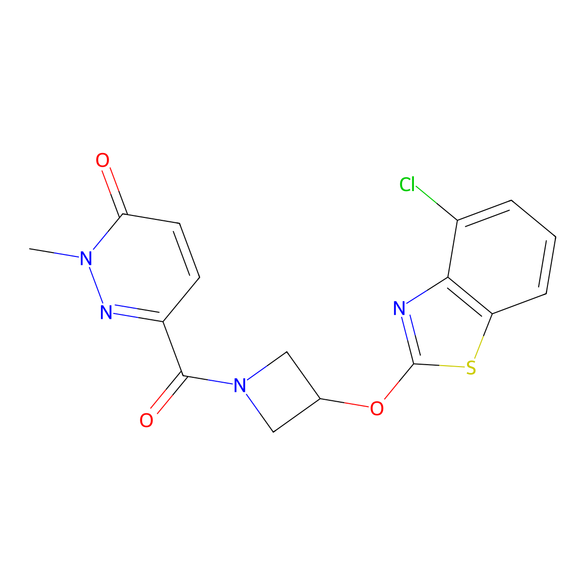 6-(3-((4-chlorobenzo[d]thiazol-2-yl)oxy)azetidine-1-carbonyl)-2-methylpyridazin-3(2H)-one molecular structure, CAS 1396856-82-8