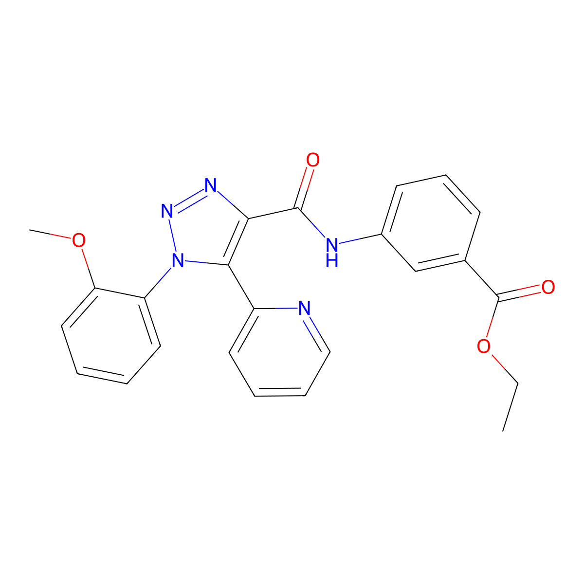 ethyl 3-[1-(2-methoxyphenyl)-5-(pyridin-2-yl)-1H-1,2,3-triazole-4-amido]benzoate molecular structure, CAS 1396856-83-9