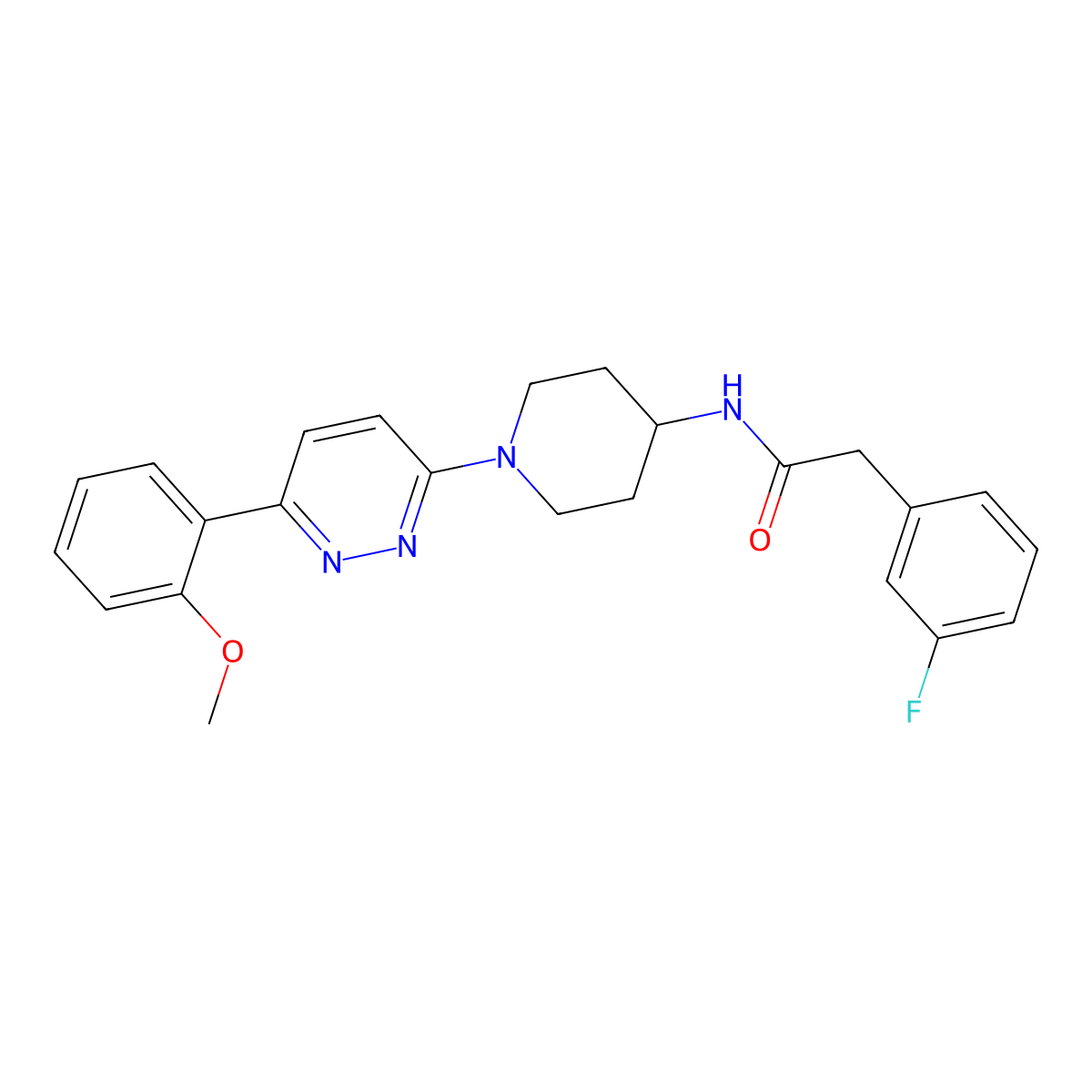 2-(3-fluorophenyl)-N-{1-[6-(2-methoxyphenyl)pyridazin-3-yl]piperidin-4-yl}acetamide molecular structure, CAS 1396856-90-8