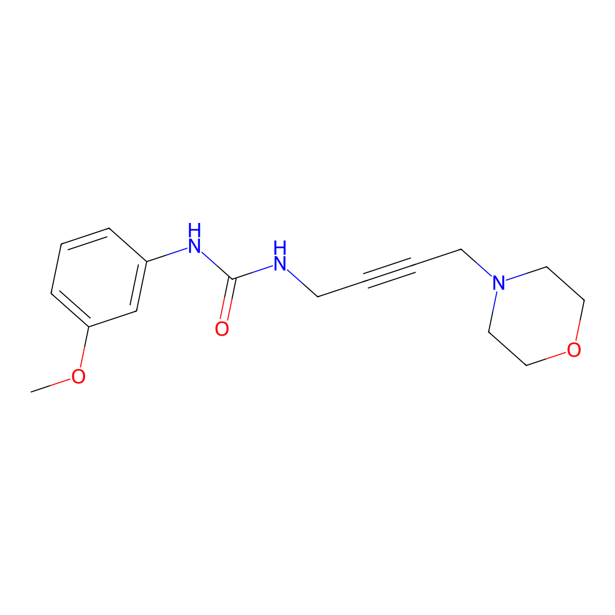 1-(3-Methoxyphenyl)-3-(4-morpholinobut-2-yn-1-yl)urea molecular structure, CAS 1396856-92-0