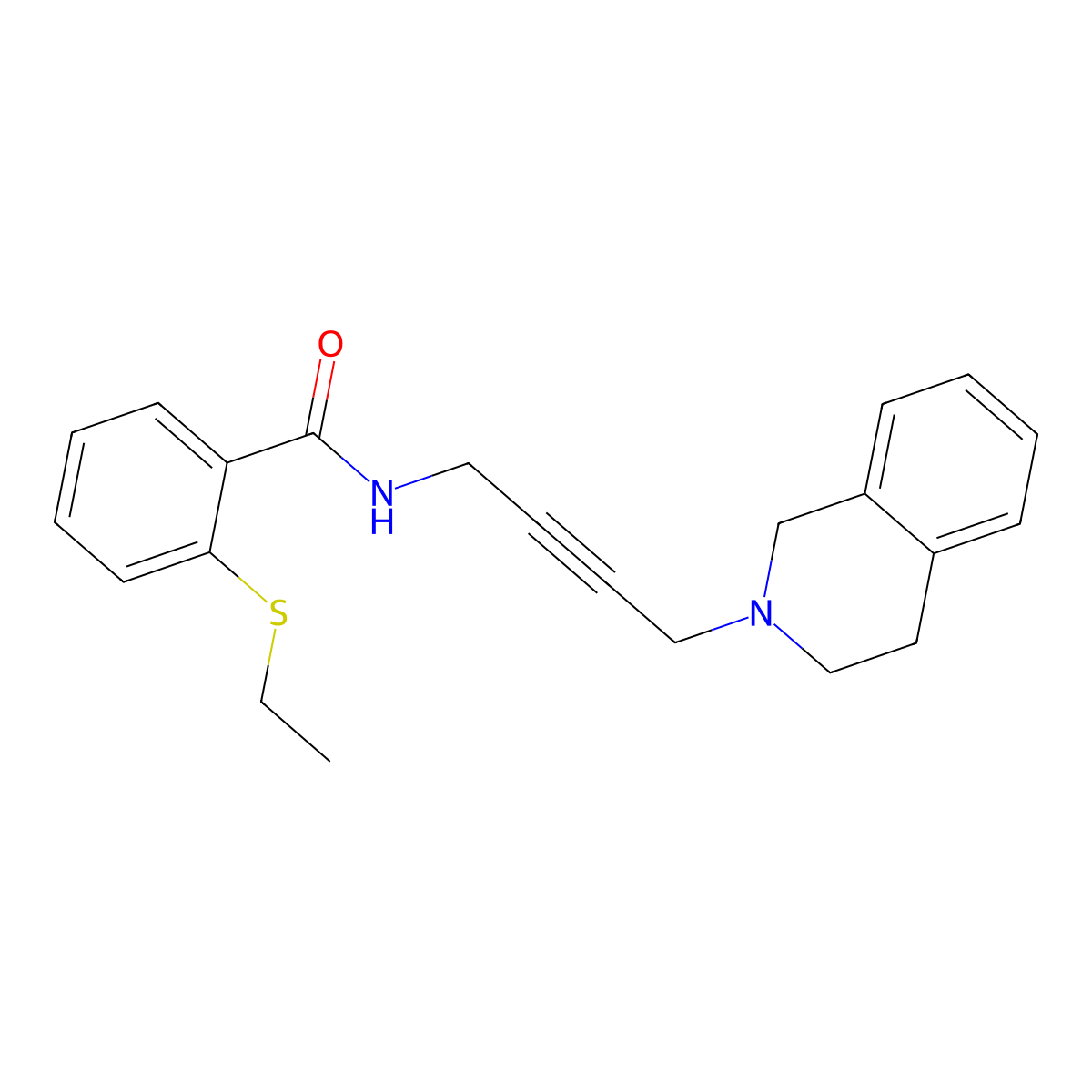 N-(4-(3,4-dihydroisoquinolin-2(1H)-yl)but-2-yn-1-yl)-2-(ethylthio)benzamide molecular structure, CAS 1396857-02-5