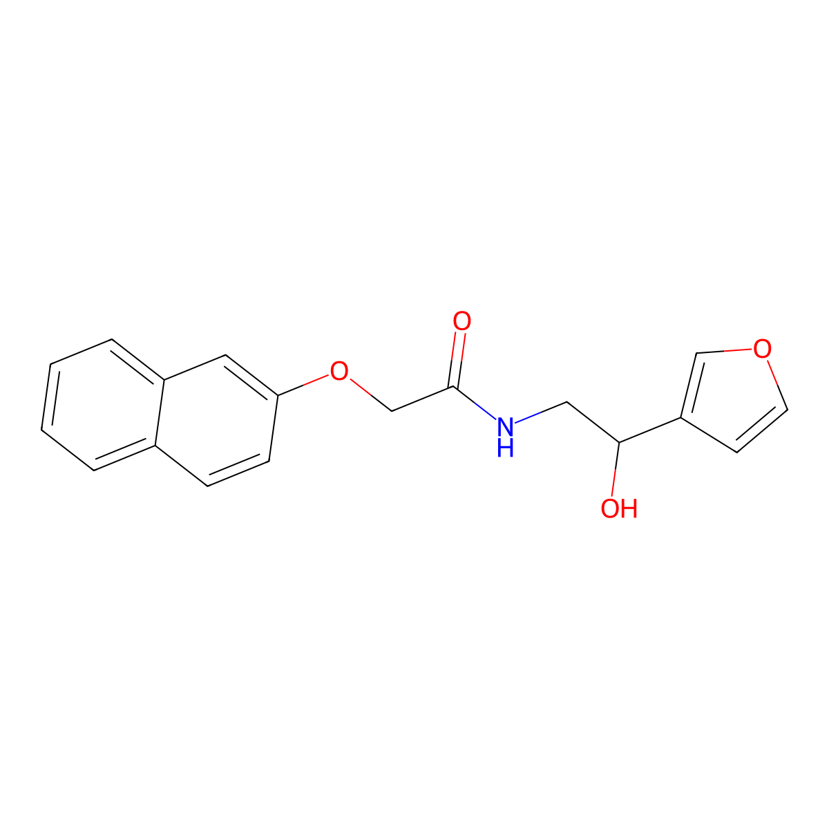 N-[2-(furan-3-yl)-2-hydroxyethyl]-2-(naphthalen-2-yloxy)acetamide molecular structure, CAS 1396857-04-7
