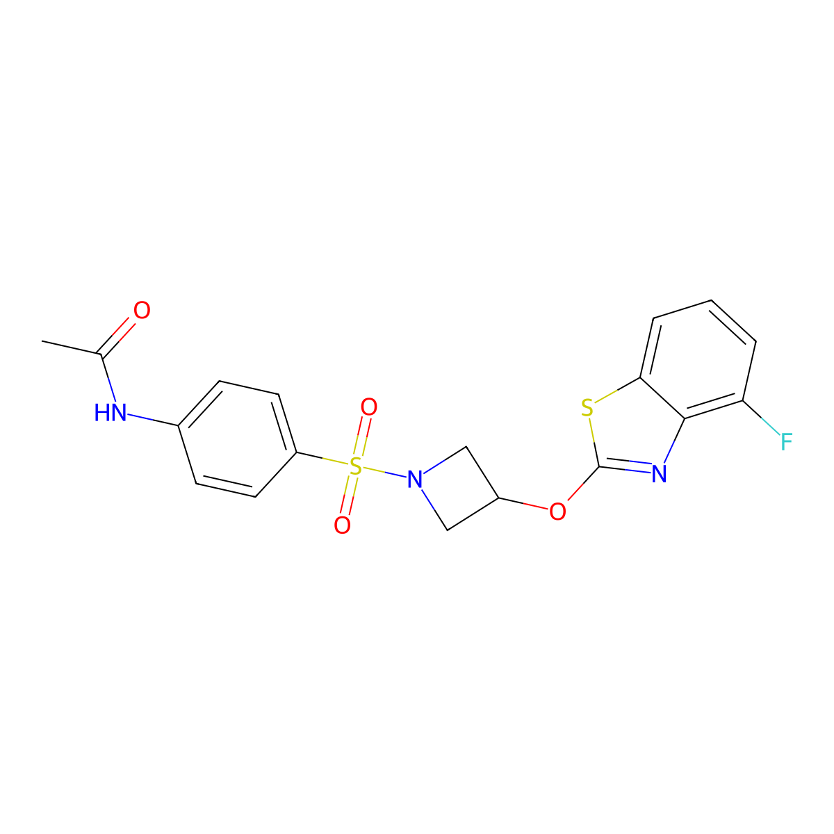 N-(4-((3-((4-fluorobenzo[d]thiazol-2-yl)oxy)azetidin-1-yl)sulfonyl)phenyl)acetamide molecular structure, CAS 1396857-07-0
