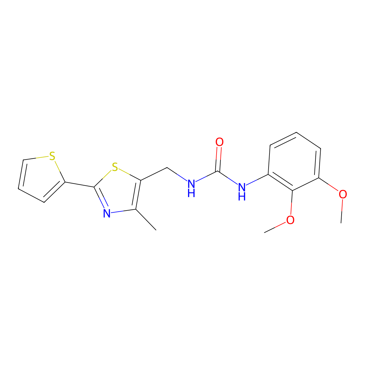 1-(2,3-Dimethoxyphenyl)-3-((4-methyl-2-(thiophen-2-yl)thiazol-5-yl)methyl)urea molecular structure, CAS 1396857-15-0