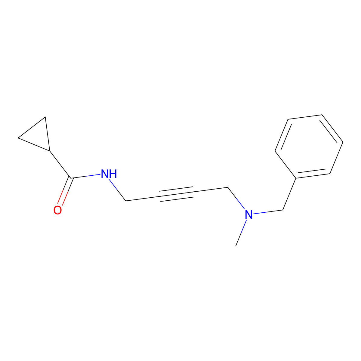 N-(4-(benzyl(methyl)amino)but-2-yn-1-yl)cyclopropanecarboxamide molecular structure, CAS 1396857-16-1