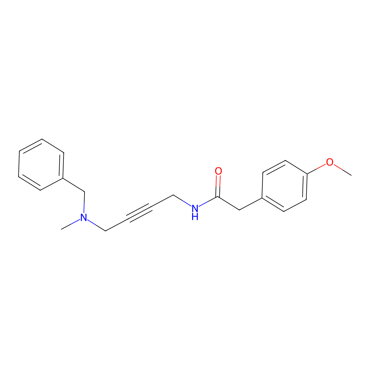 N-(4-(benzyl(methyl)amino)but-2-yn-1-yl)-2-(4-methoxyphenyl)acetamide molecular structure, CAS 1396857-21-8